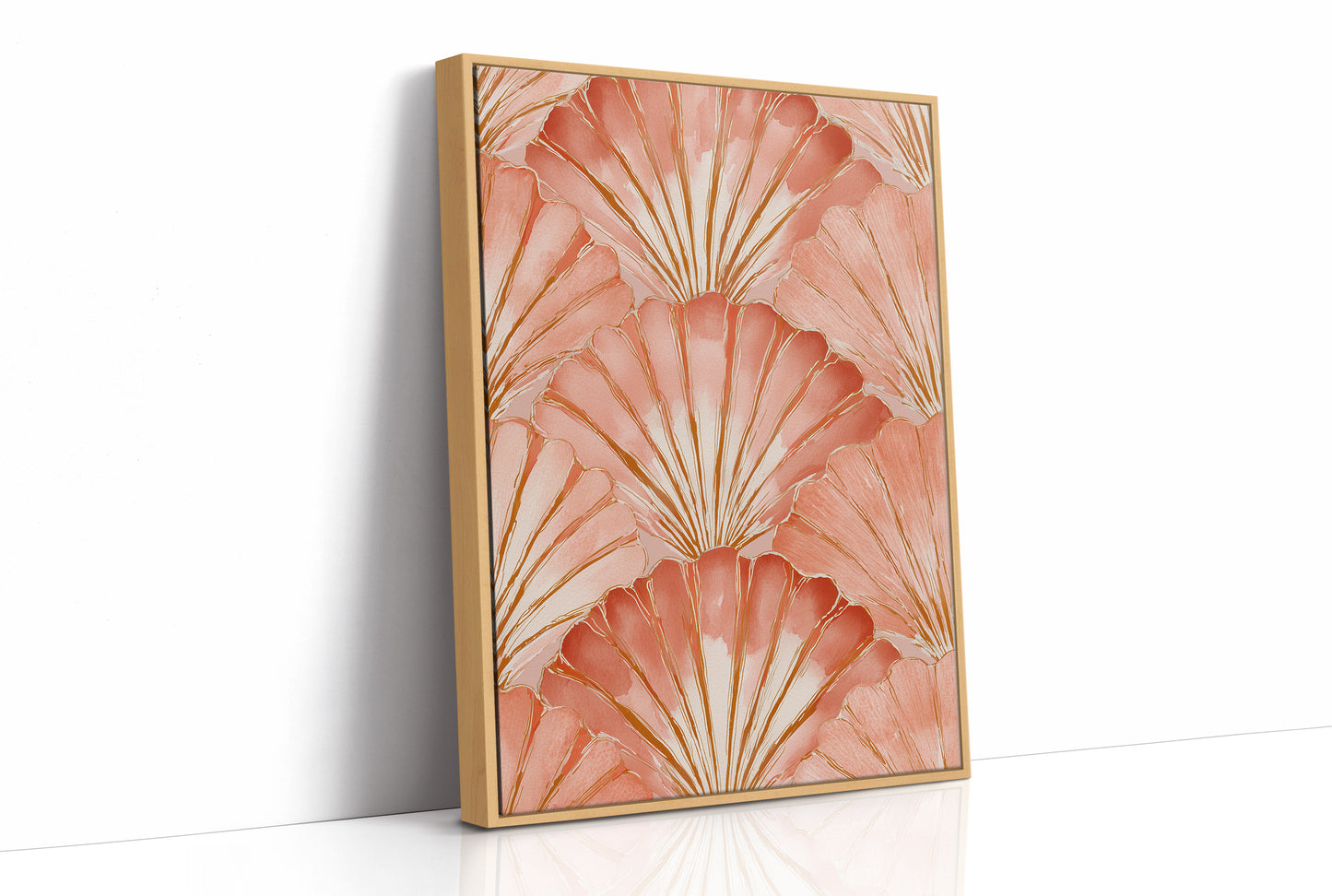 Scallop Shells in Sunset Coral