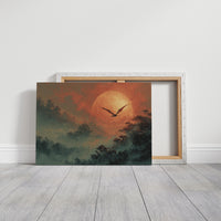 Pterodactyl Soaring Past a Blood Moon
