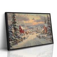 Winter Village Glows At Dusk