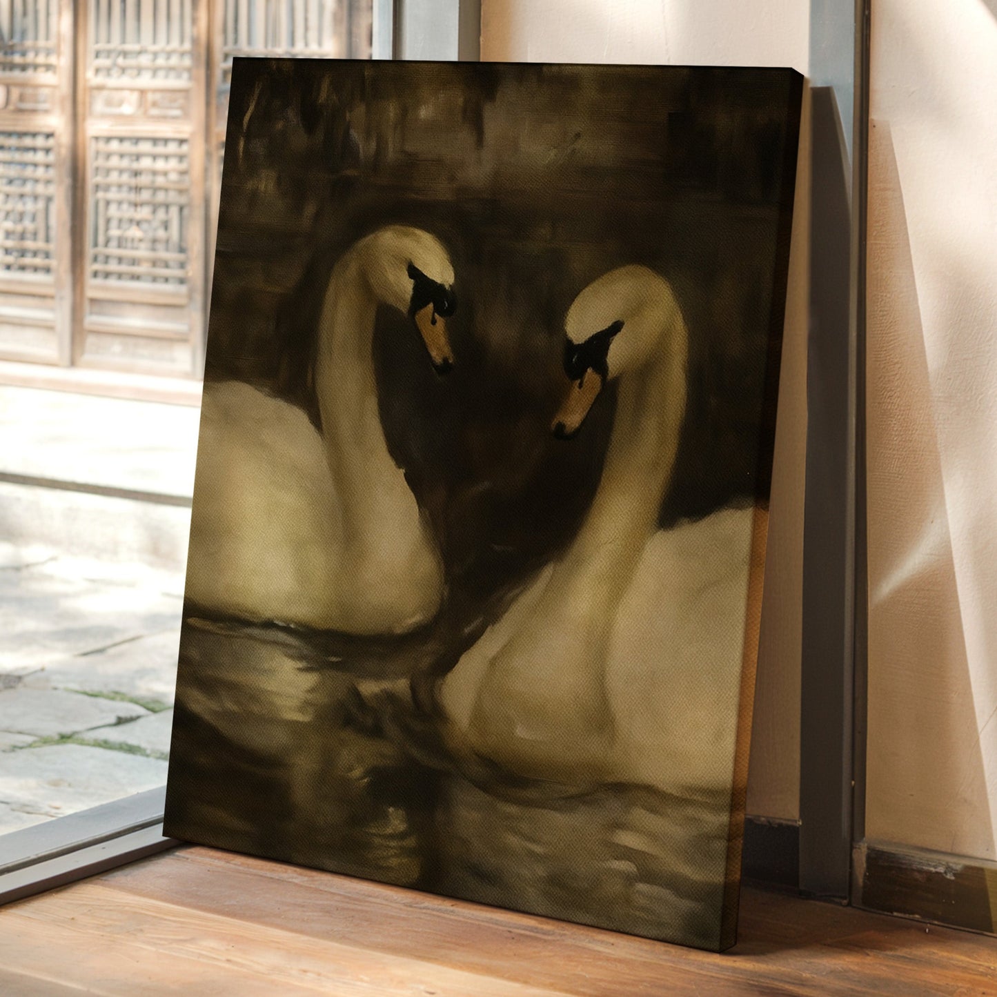 Two Swans in Quiet Reflection