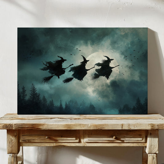 Broomsticks Against a Silver Sky