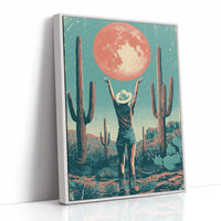 Blood Moon Cowgirl — Halftone Desert Screenprint