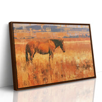 Bay Horse In Amber Grass