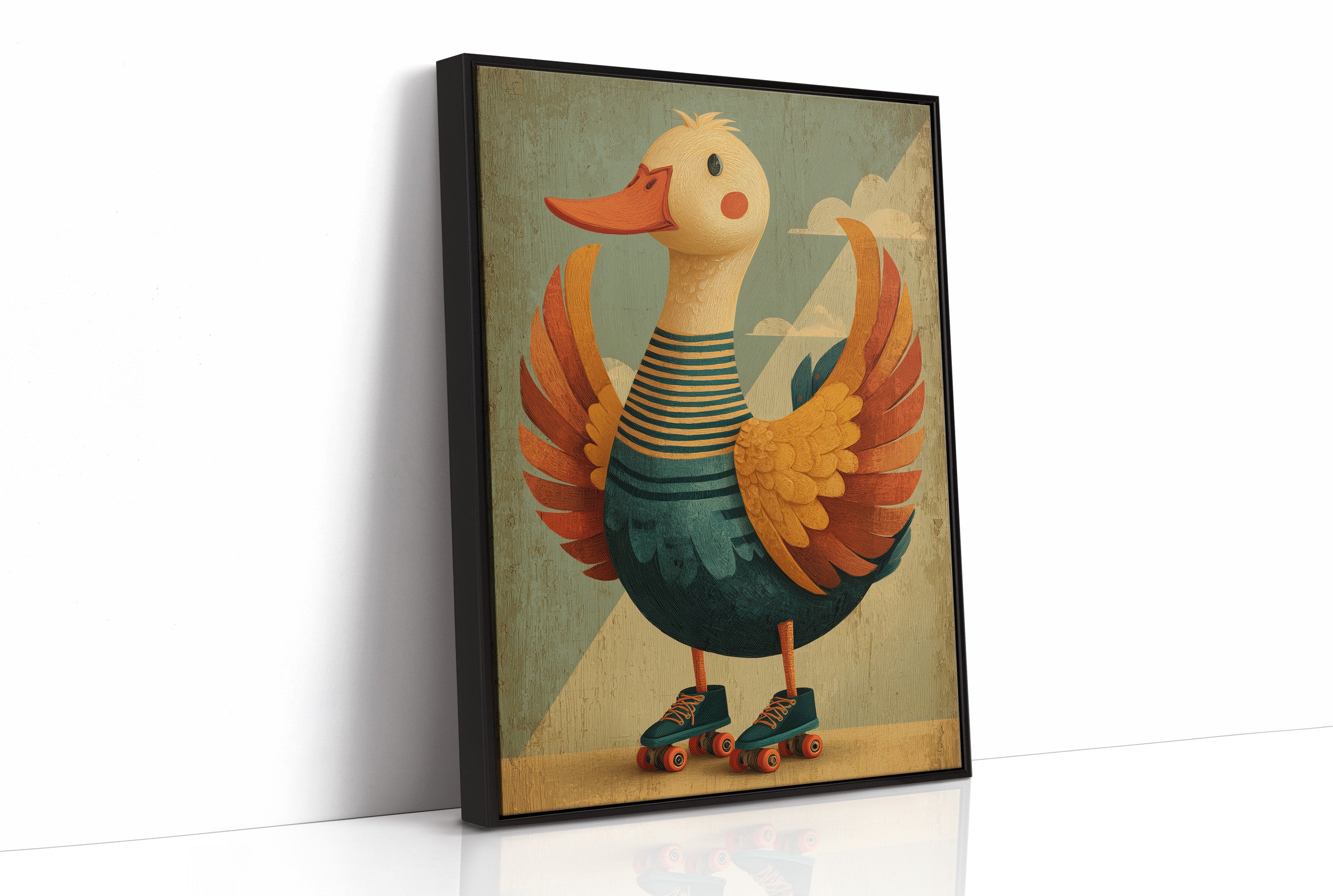 Duck With Wings Wide Open