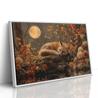 Autumn Fox Dreams Under Moonlight
