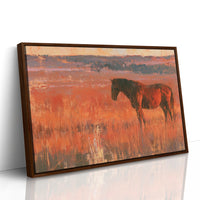 Grazing Horse, Crimson Dusk