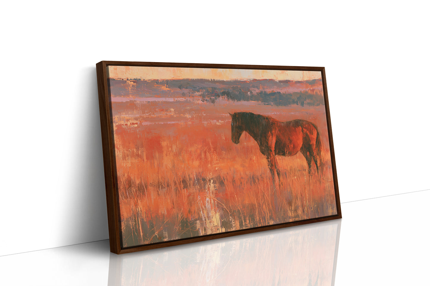 Grazing Horse, Crimson Dusk
