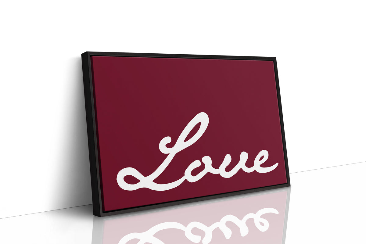 Bold Cursive Love in Burgundy