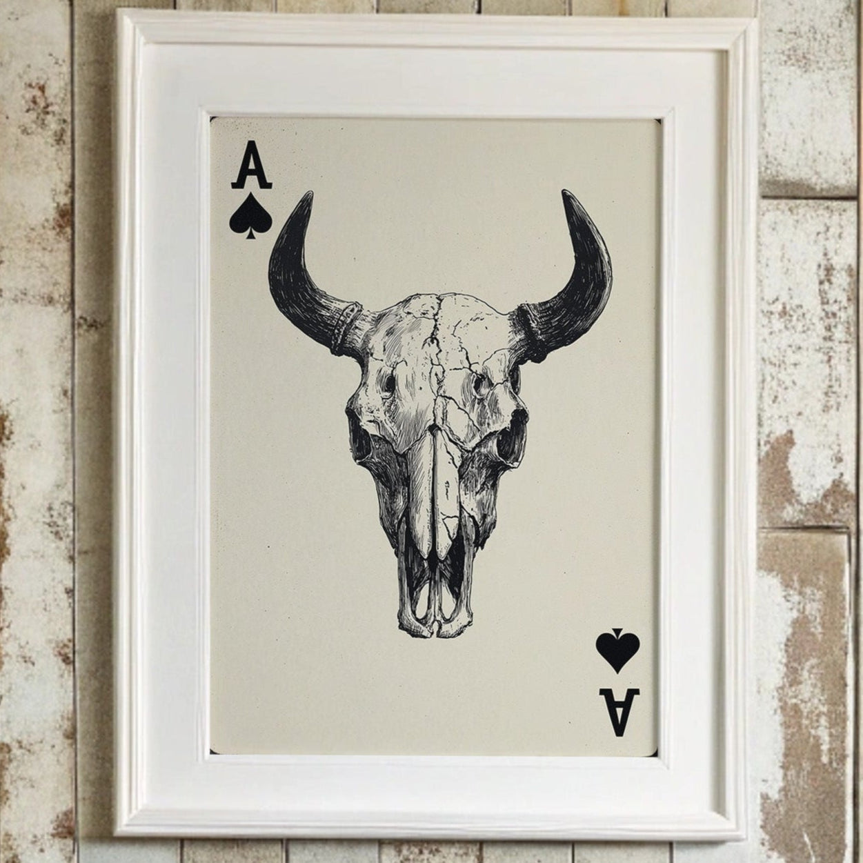 Ace in the Hole - Western Bull Skull Playing Card