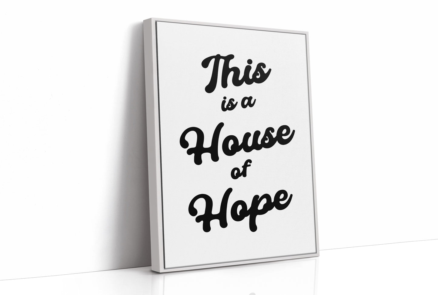 Sanctuary Words Embrace White Canvas