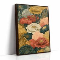 Dotted Bloom Mosaic in Rust and Gold