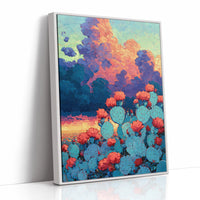 Prickly Pear Sunset in Turquoise and Coral