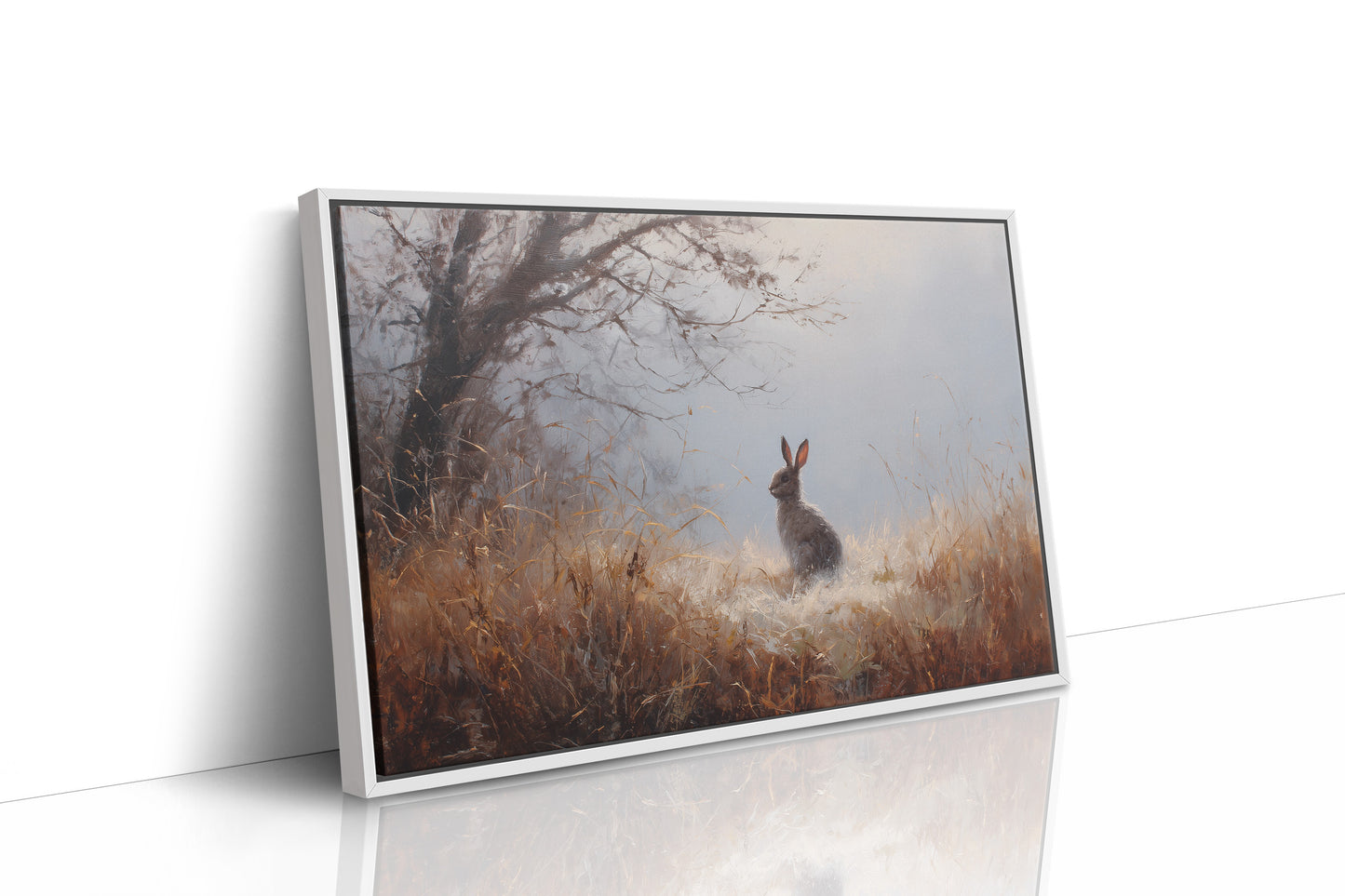 Rabbit Waits In Autumn Mist