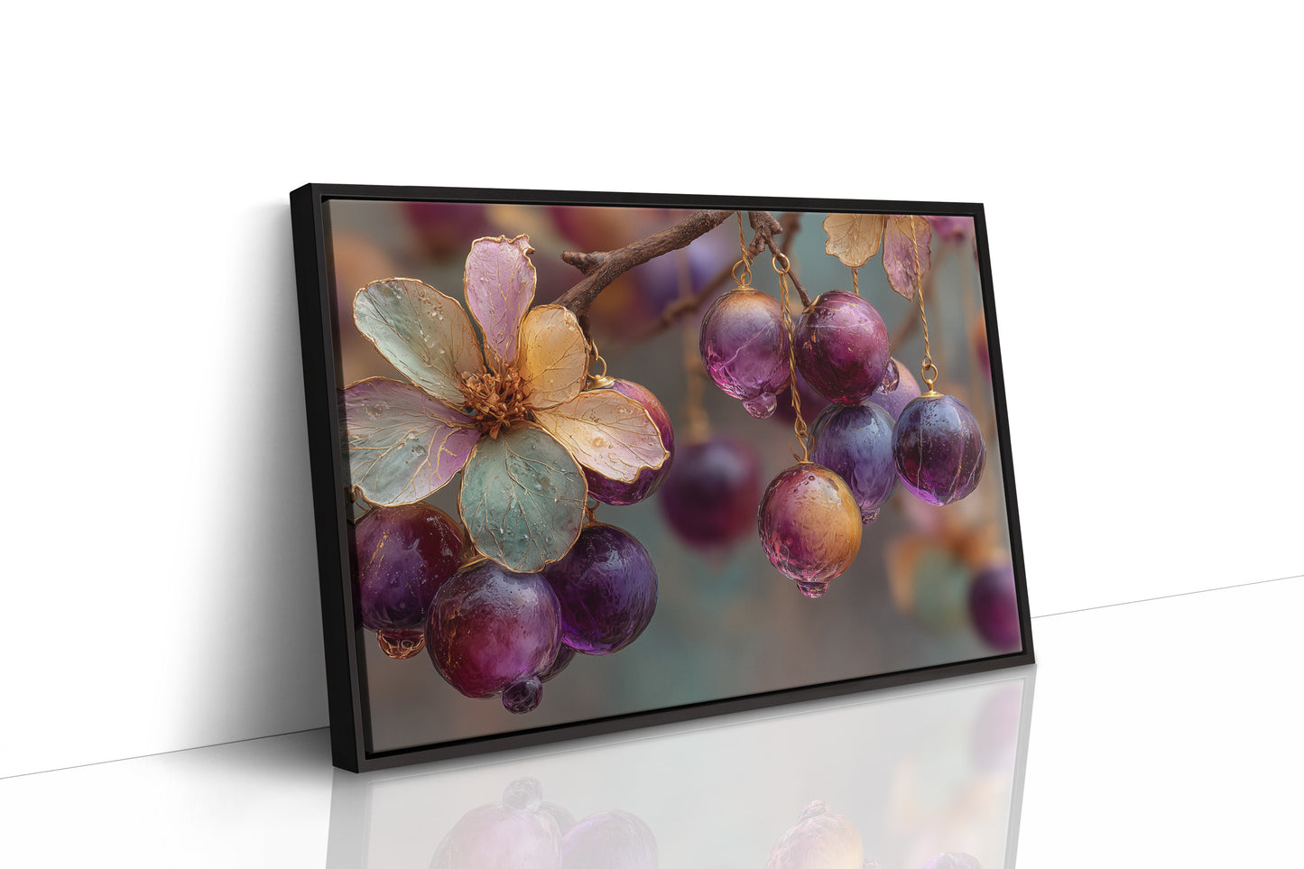 Grapes Spun From Amber Glass