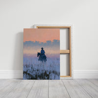 Rider Fading Into Dusk Haze
