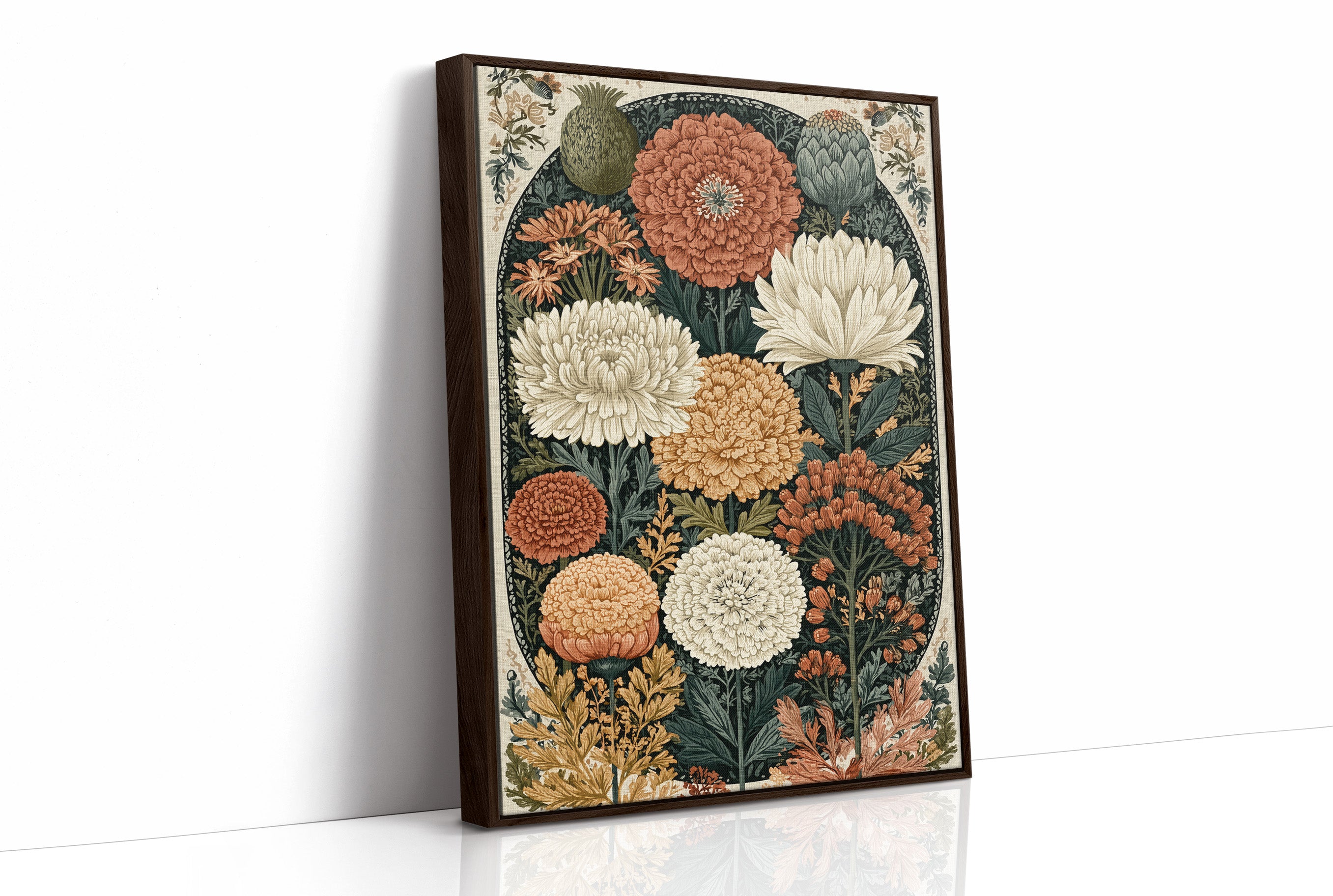 Chrysanthemum and Marigold Botanical Plate