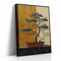 Birds Rest On Ancient Bonsai Branches