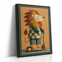 Lion on a Scooter Ride