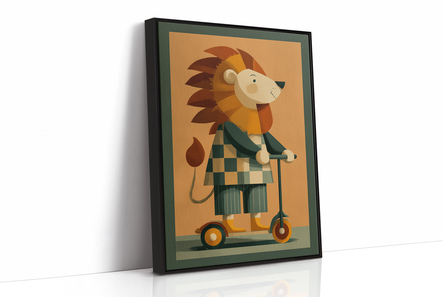Lion on a Scooter Ride