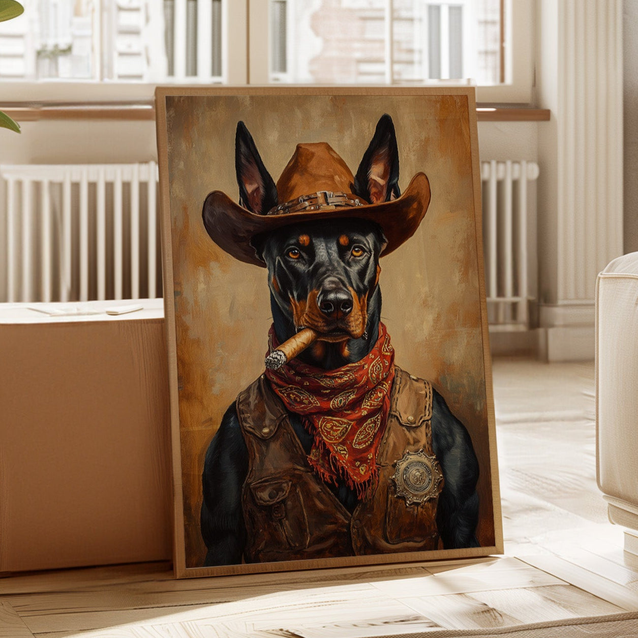 Doberman Marshal with a Steel Gaze