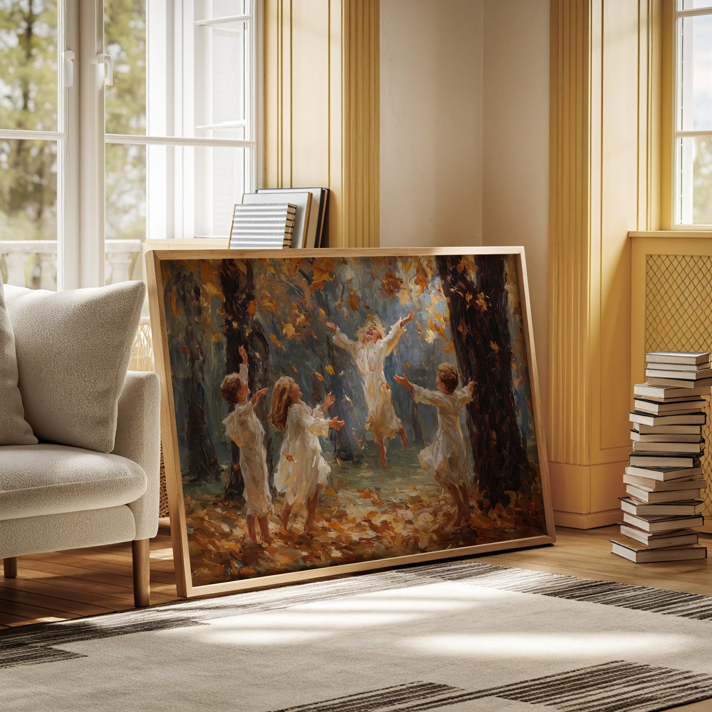 Joy Unleashed Among Golden Leaves