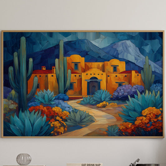 Saguaros Dance By Adobe Moonlight