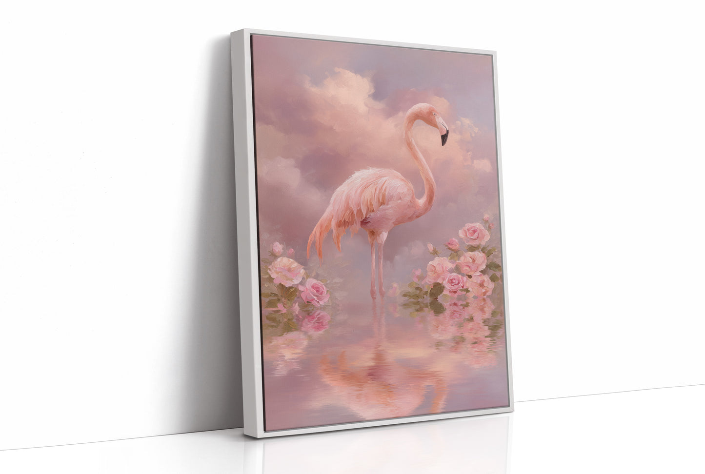 Flamingo Among the Roses