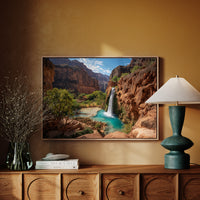 Turquoise Waters Dance Through Canyon Walls