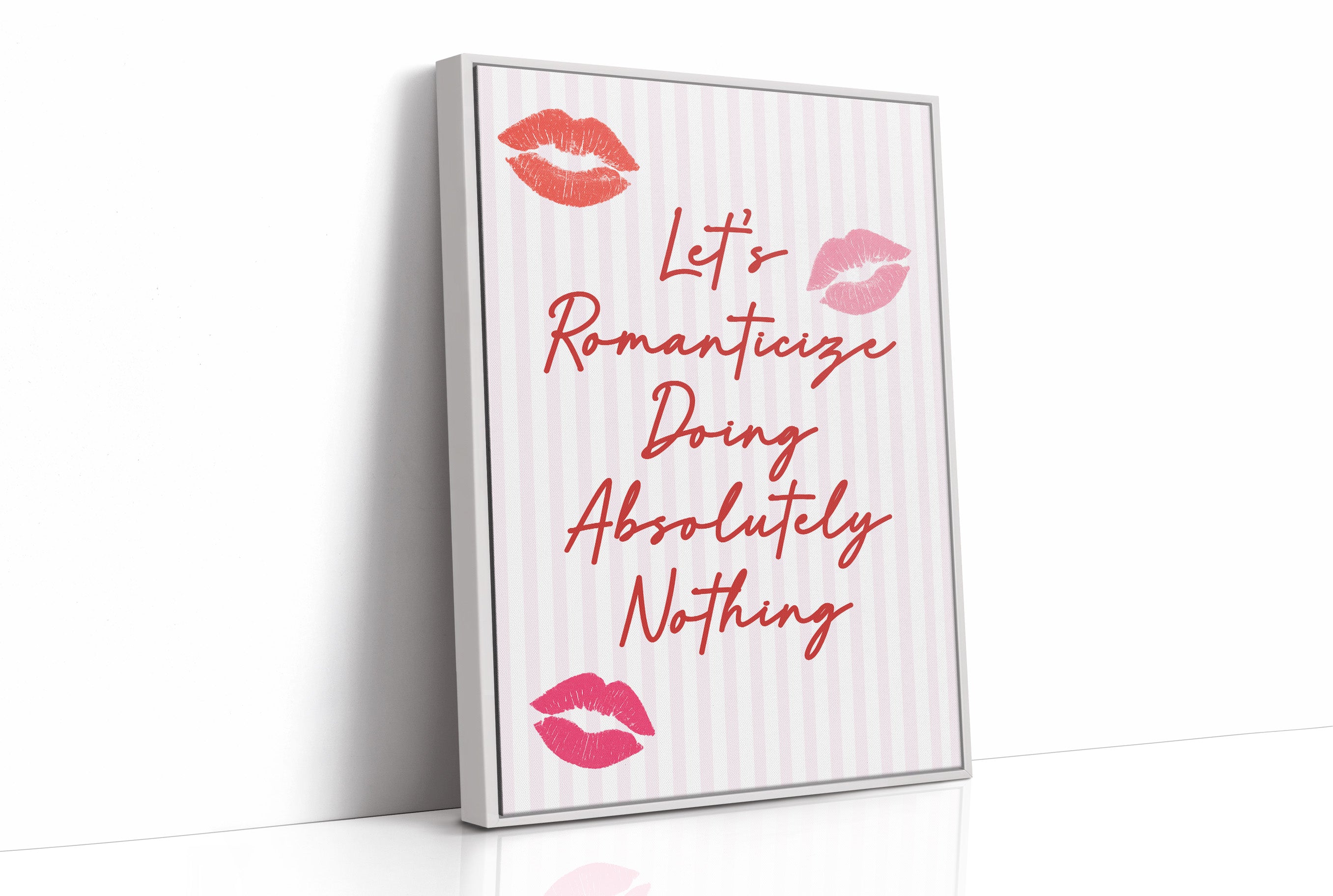 Crimson Confessions Against Pastel Stripes