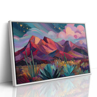 Twilight Blooms Among Desert Peaks