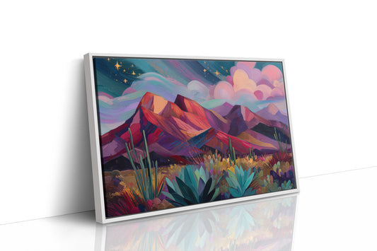 Twilight Blooms Among Desert Peaks