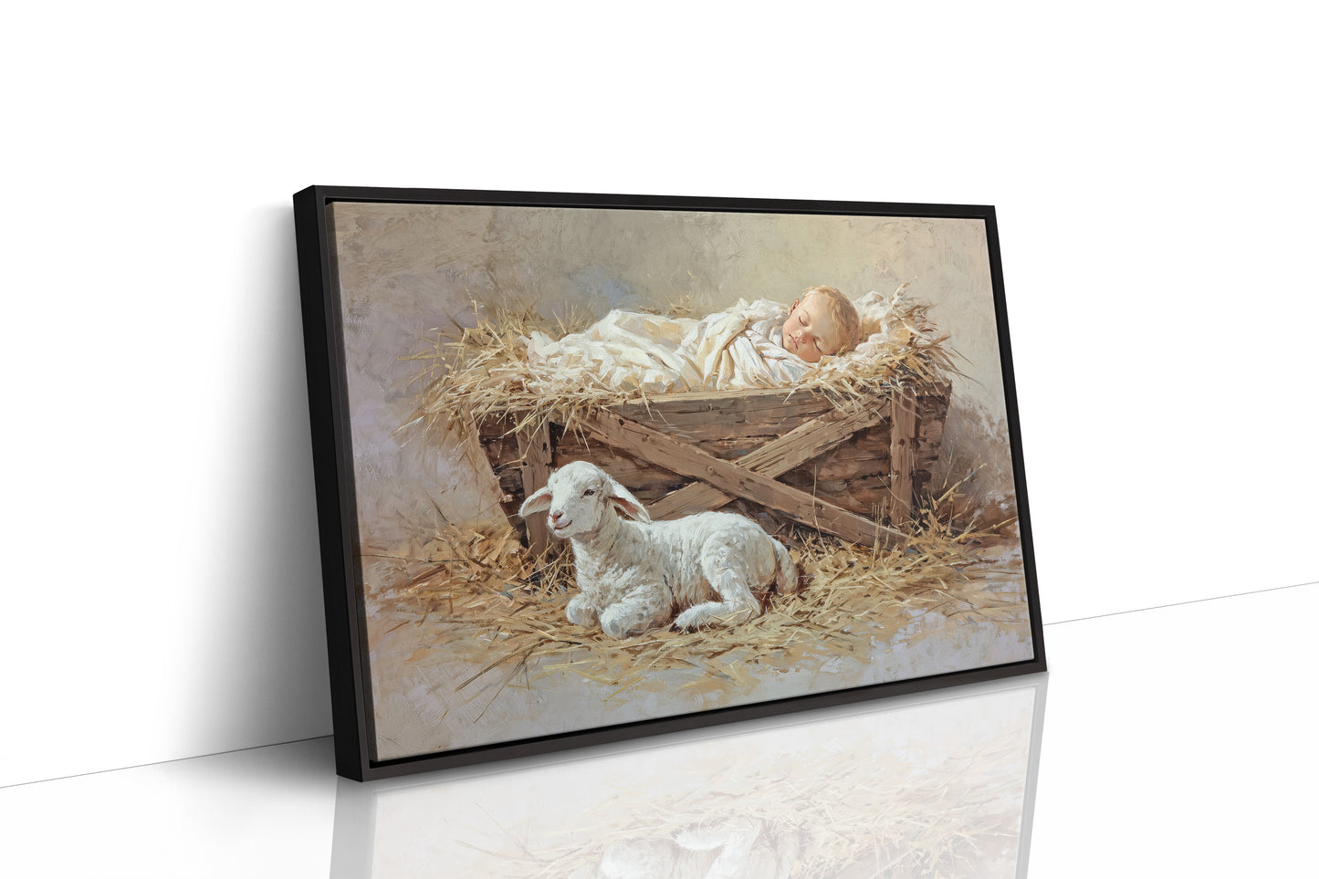 Gentle Lamb Guards Winter's Peace