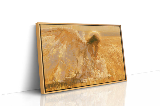 Kneeling in Golden Wheat