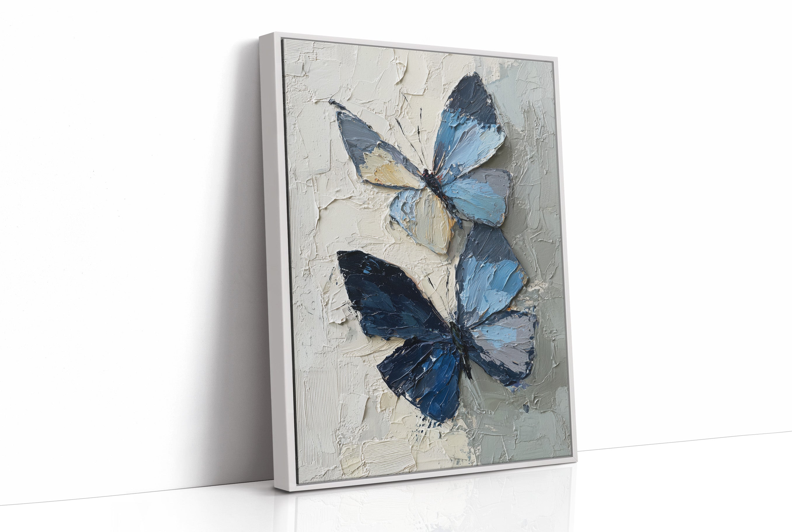 Blue Duet On Weathered Plaster