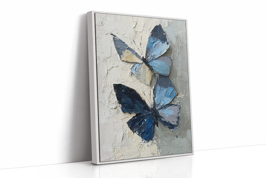 Blue Duet On Weathered Plaster