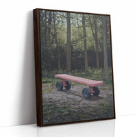 Pink Bench Waits In Forest Shade