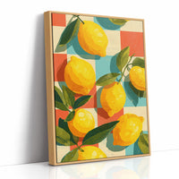Lemons on a Retro Checkerboard