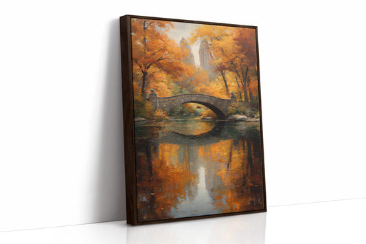 Maple Fire Mirrors Stone Bridge