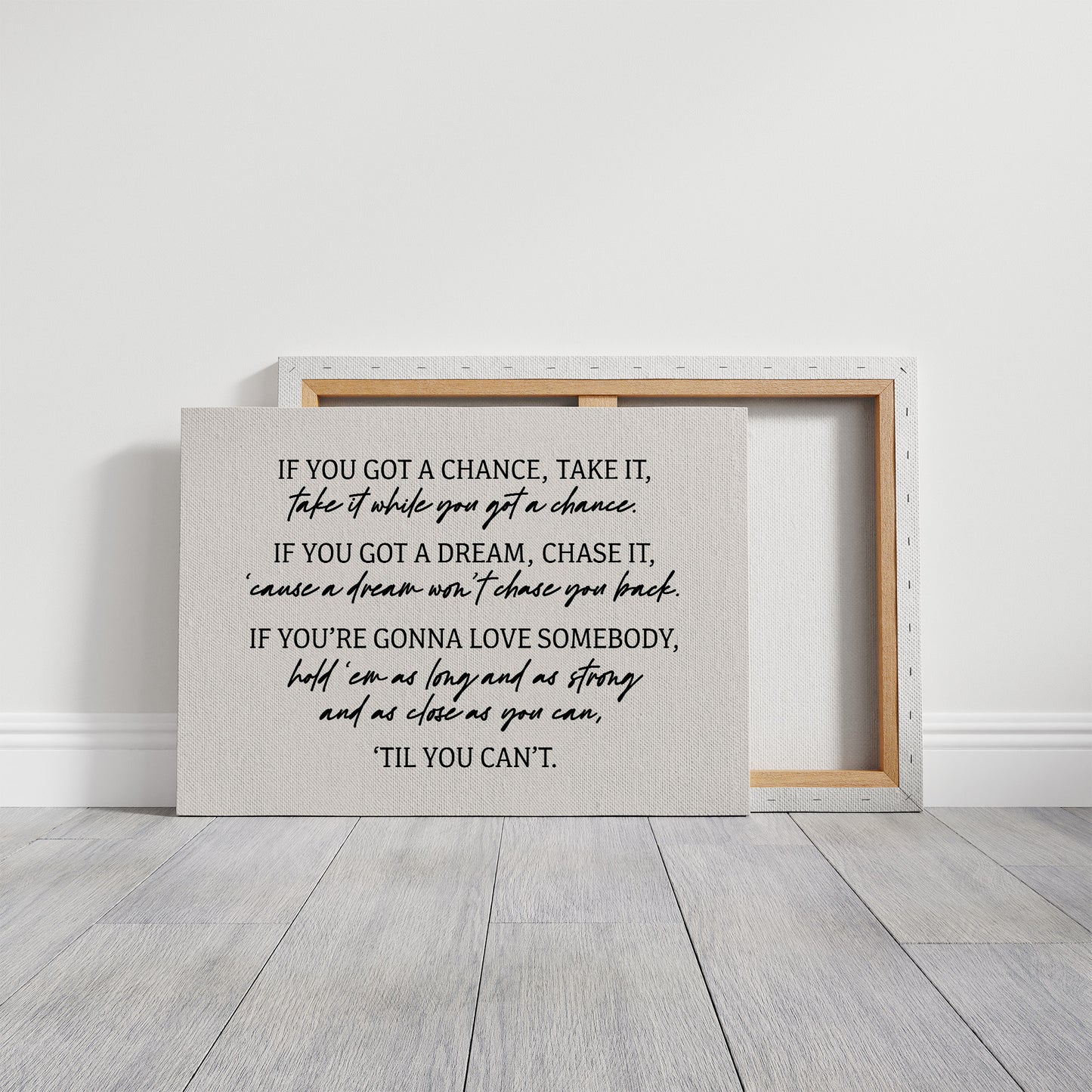 Til You Can't Lyric Canvas Art