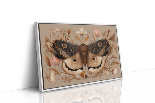 Botanical Moth Among Literary Treasures