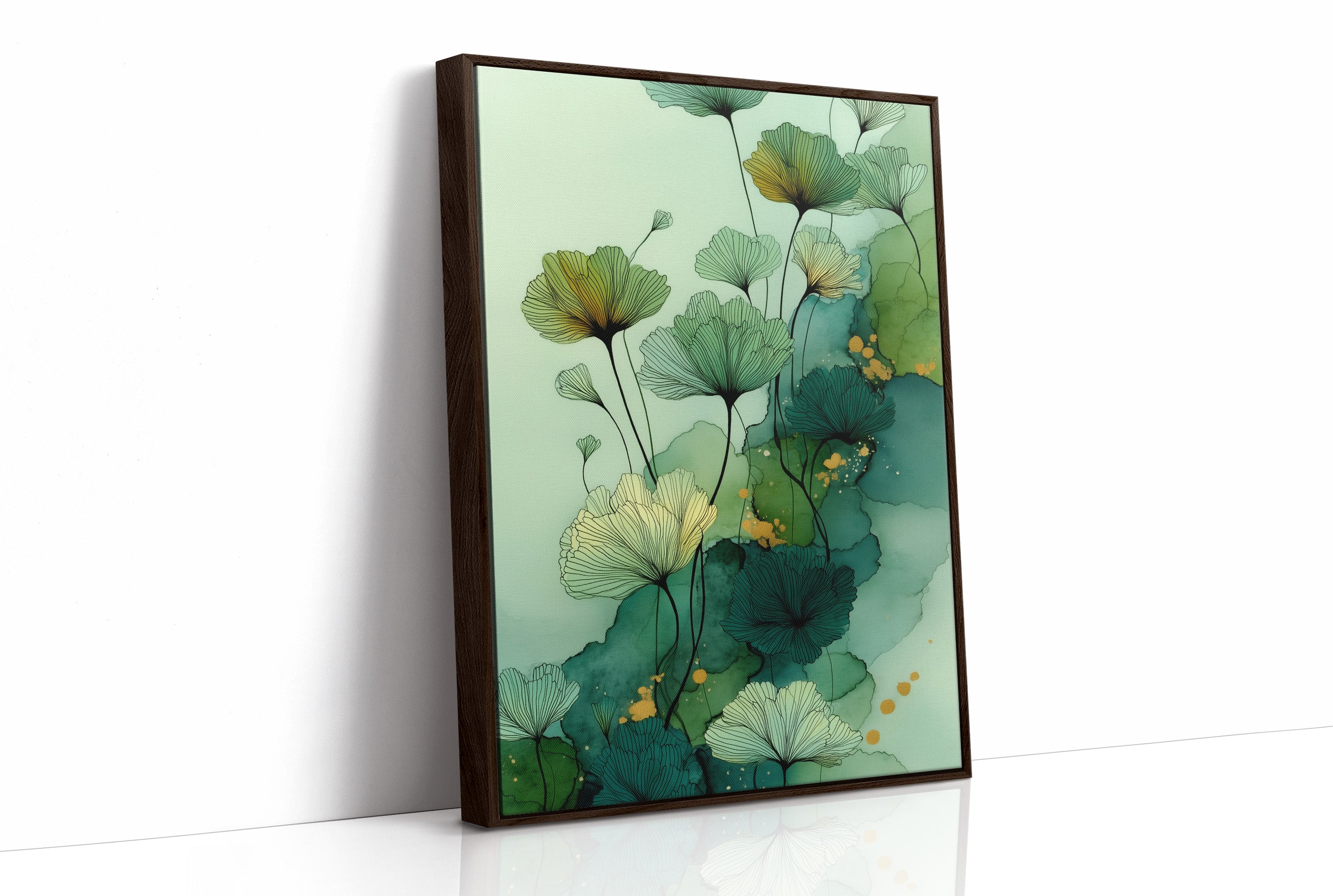 Jade Petals Dance In Watercolor