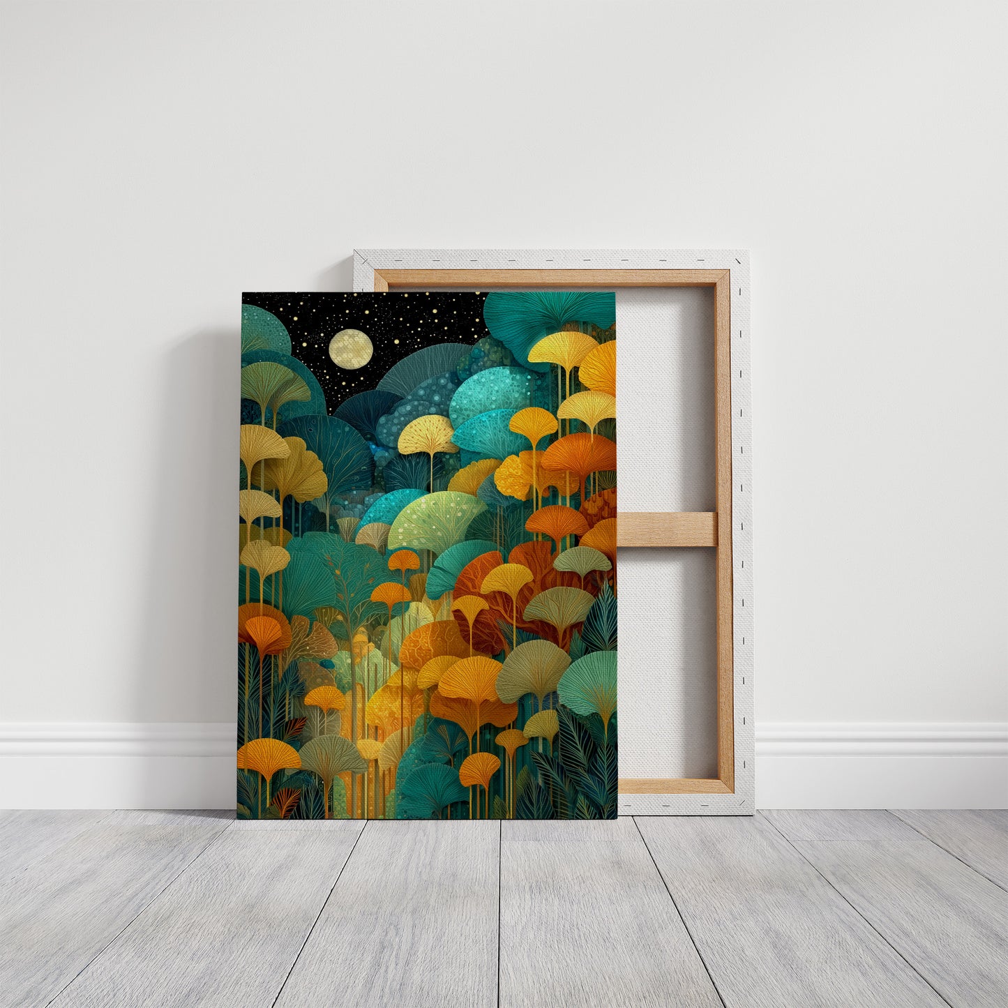 Moonlit Ginkgo Garden Glows Bright