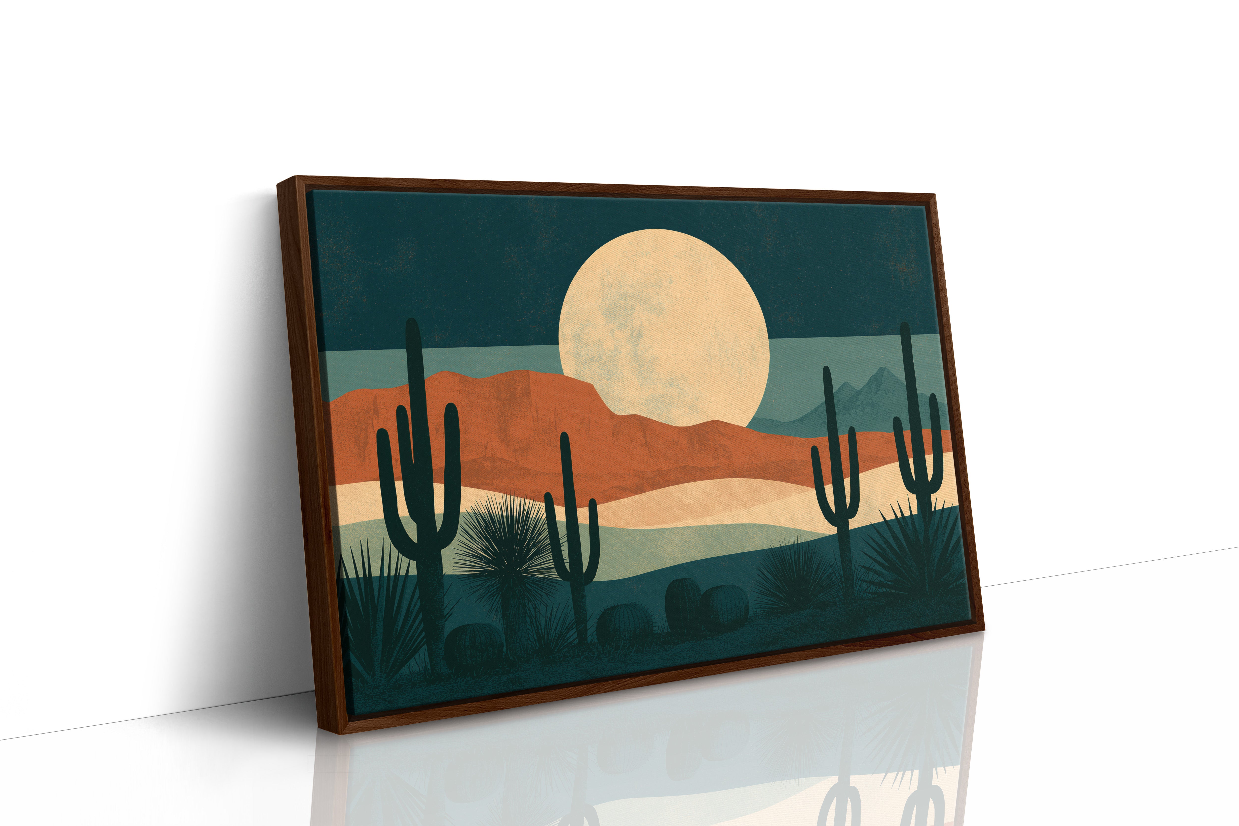 Full Moonrise Over Cactus Ridge