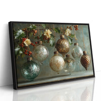 Etched Glass Ornaments and Pinecone