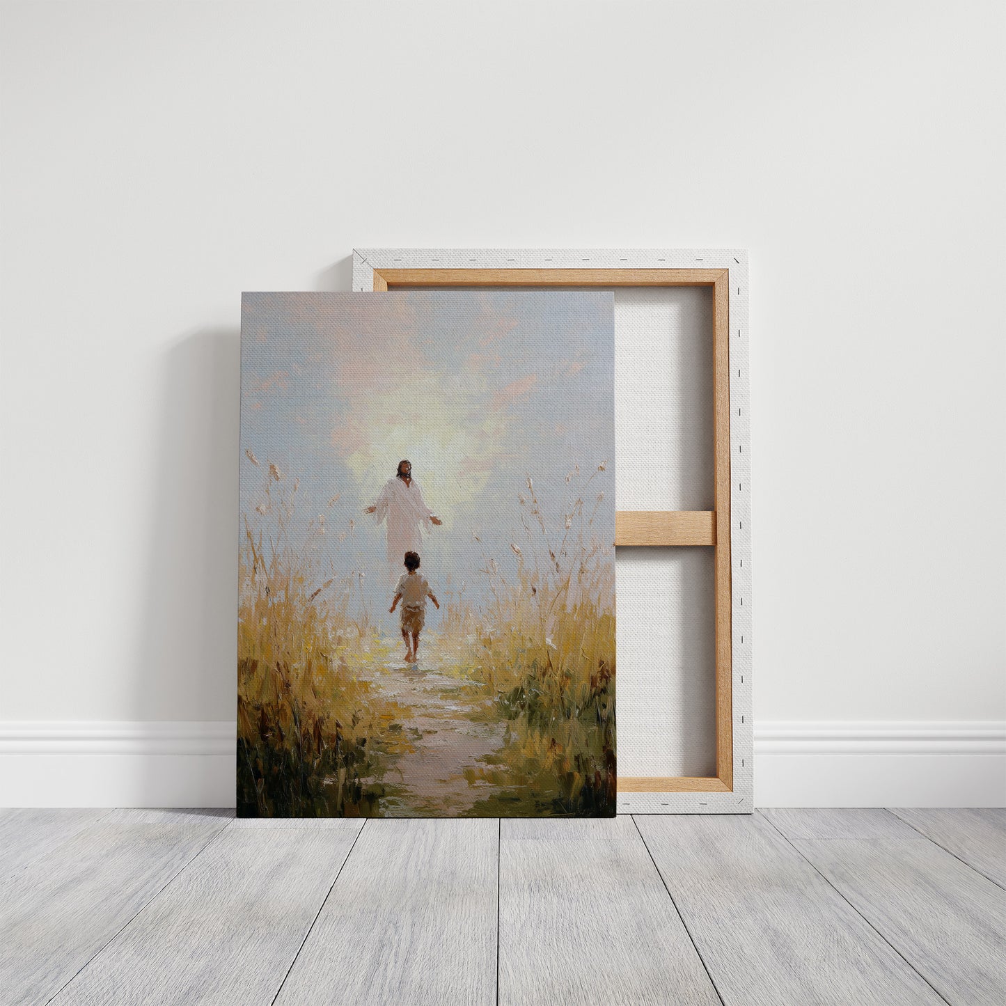 Illuminated Path Through Golden Fields