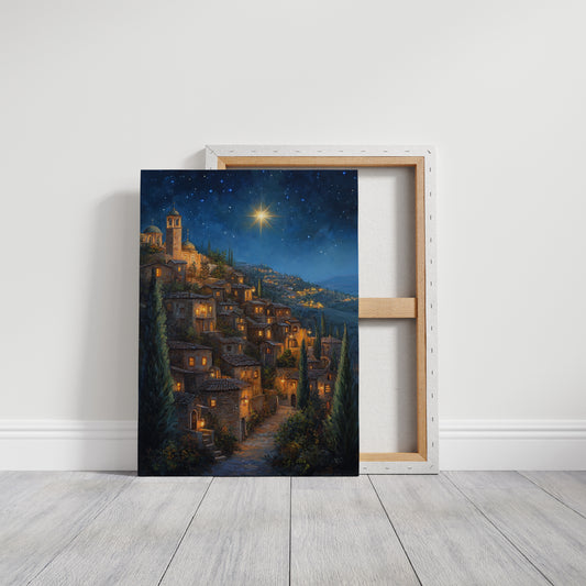 Starry Night Village Canvas Print - Enchanting Landscape Art - Gallery Canvas image 11