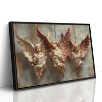 Three Carved Angels on Strings
