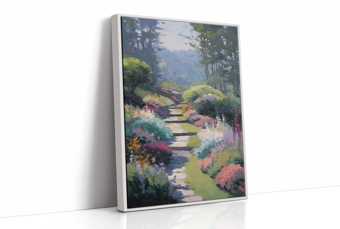 Steps Rise Through Blooming Hillside