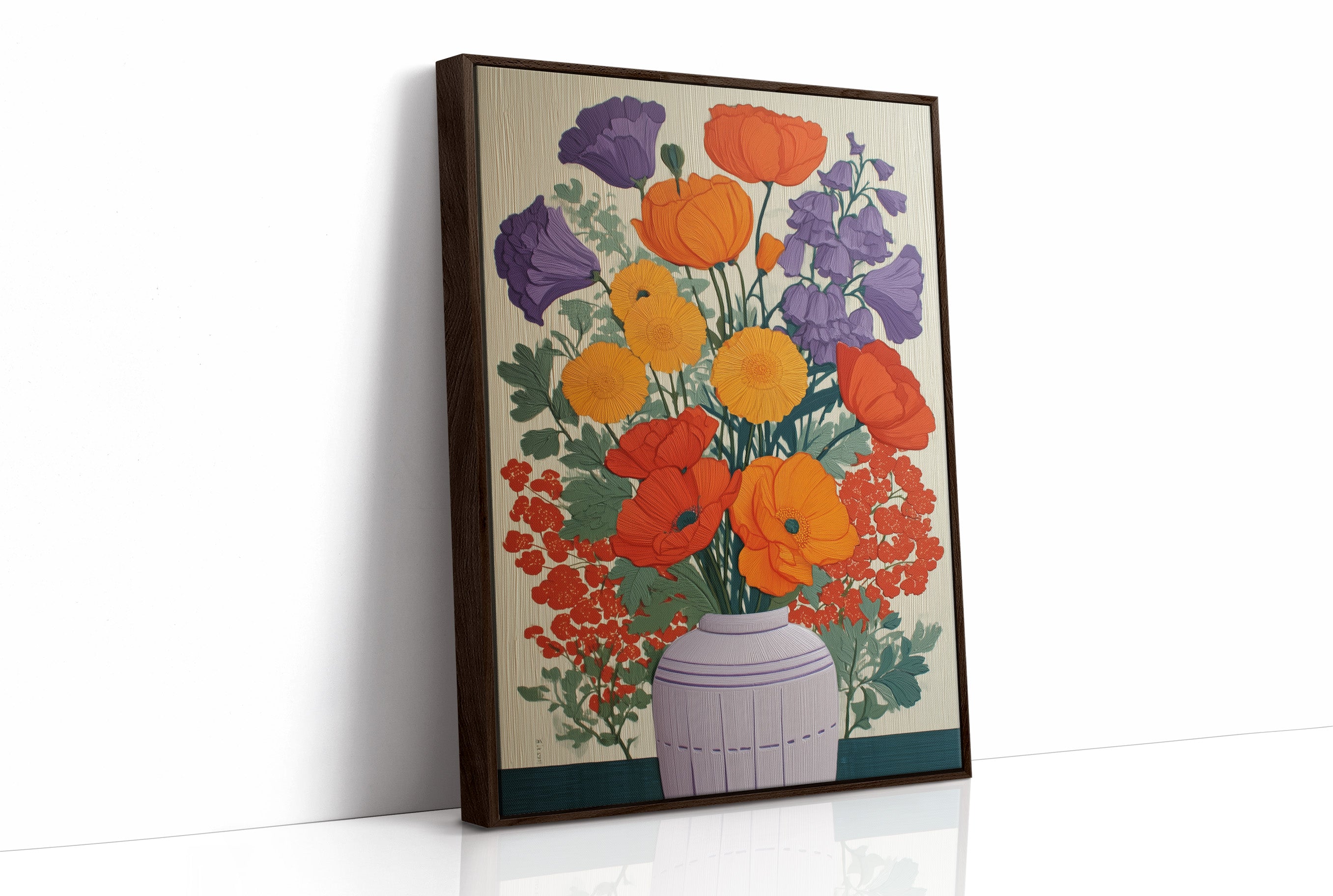 Summer Blooms Dance In Clay Vase