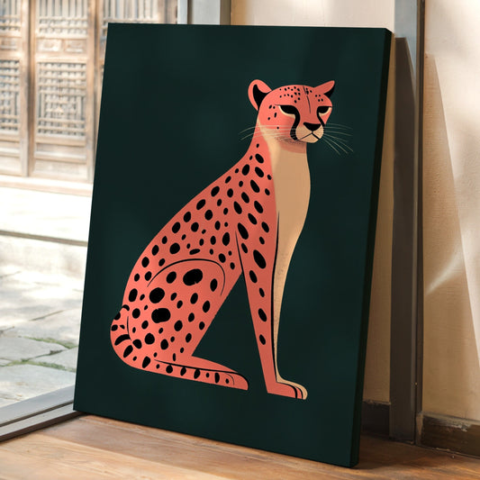Pop Art Cheetah in Coral
